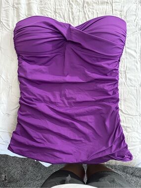 Tommy Bahama Purple Ruched One-Piece Swimsuit